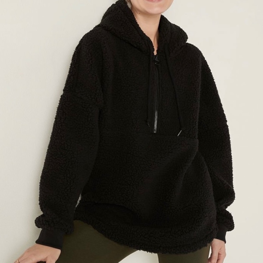 VS PINK varsity Sherpa half zip pullover size XL